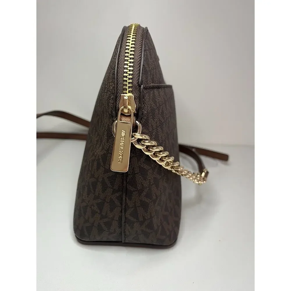 Michael Kors 35F1GTVC6B-200 Jet Set Medium Crossbody Leather Handbag Brown NEW